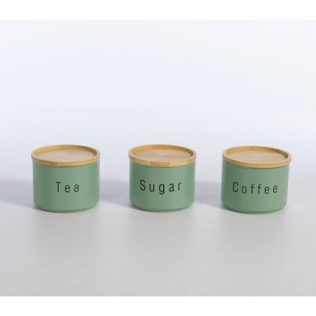 Σετ Δοχεία Αποθήκευσης 3 Τεμαχίων Nef-Nef Coffee-Tea-Sugar Terra 12x12x8,8