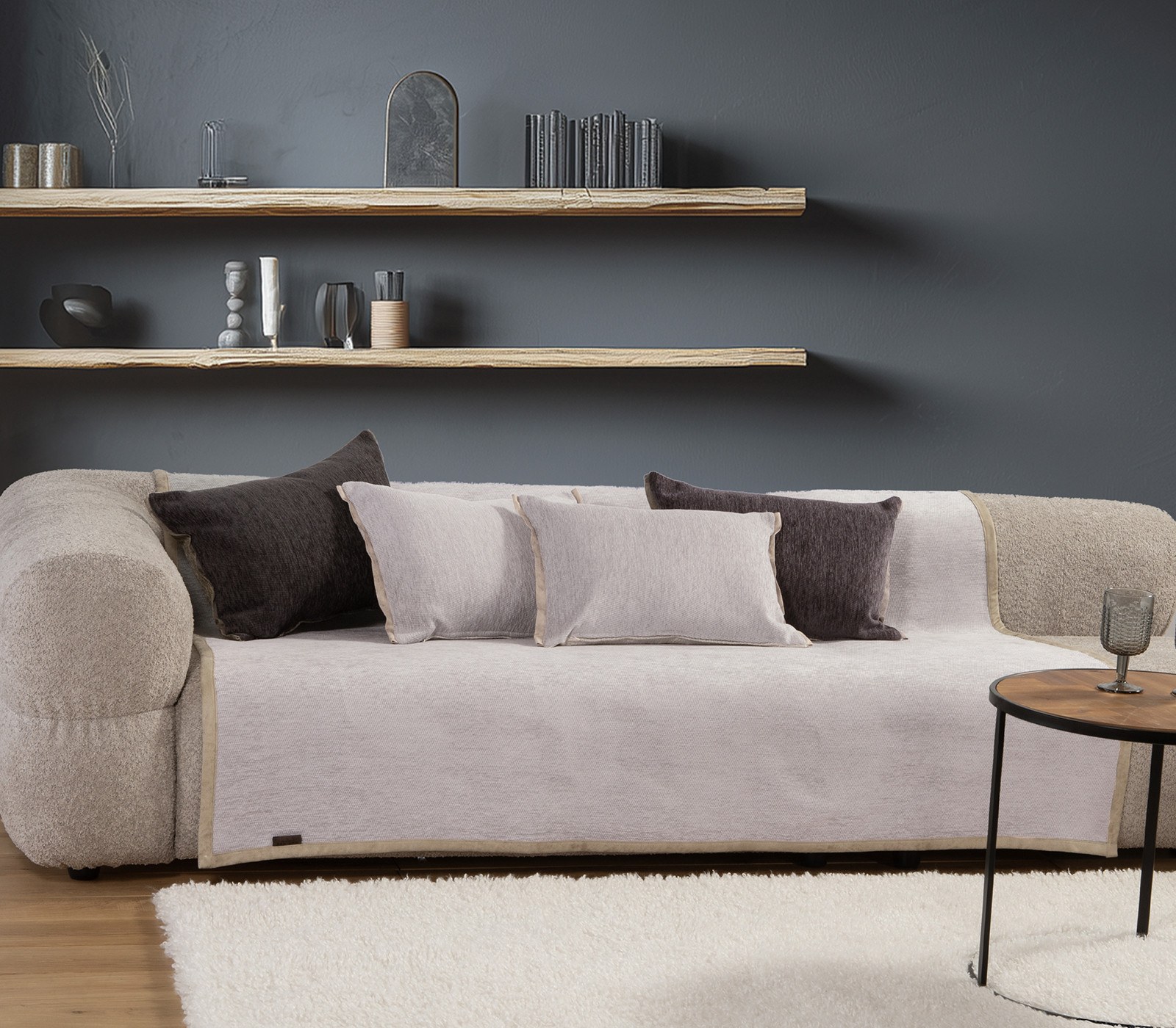 Ριχτάρι Πολυθρόνας Nef-Nef New Tanger N.L.Grey/Ecru 180x180