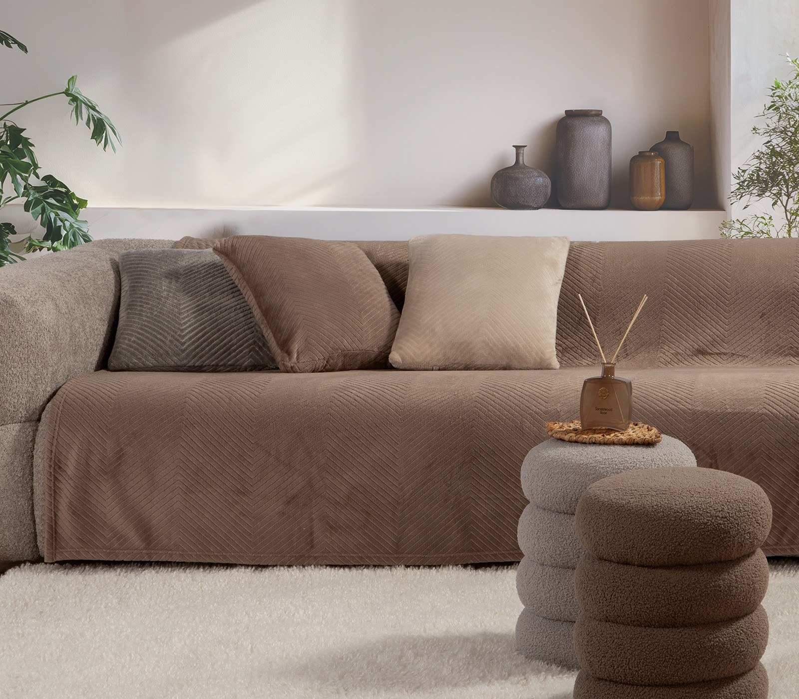 Ριχτάρι Πολυθρόνας Nef-Nef Dakari Brown 130x180