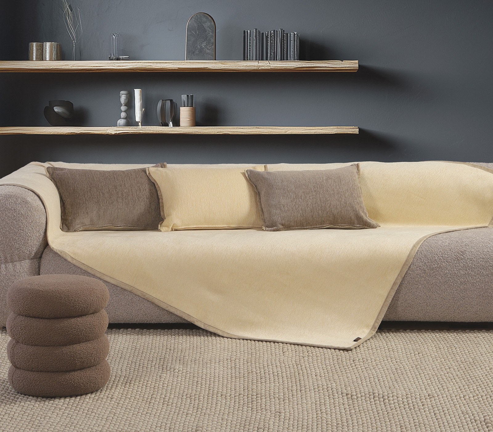 Ριχτάρι Τετραθέσιου Nef-Nef New Tanger Ecru 180x350