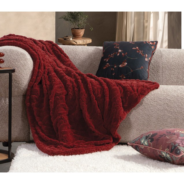 Κουβέρτα Καναπέ Nef-Nef Germain Bordo 130x180