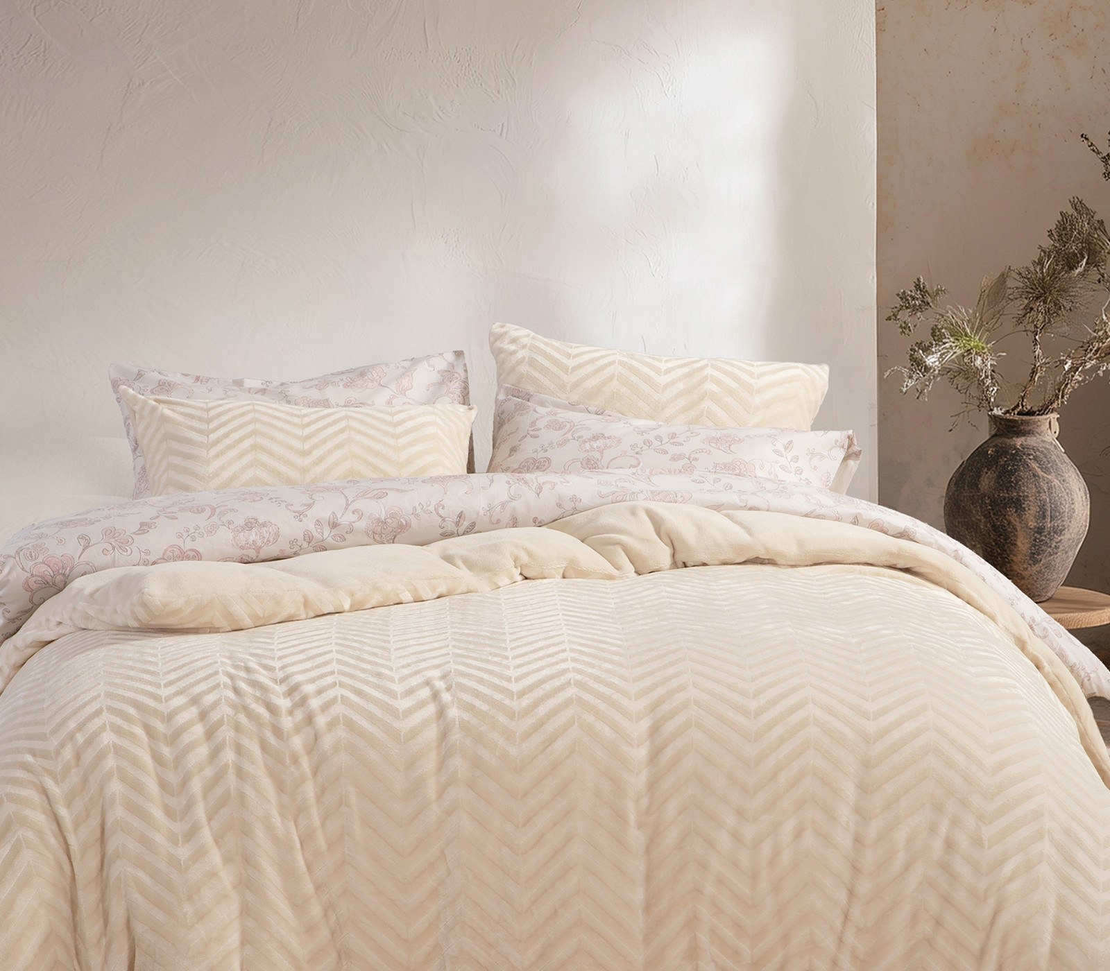 Σετ Παπλωματοθήκη Fleece Μονή 2 Τεμαχίων Nef-Nef Carmen