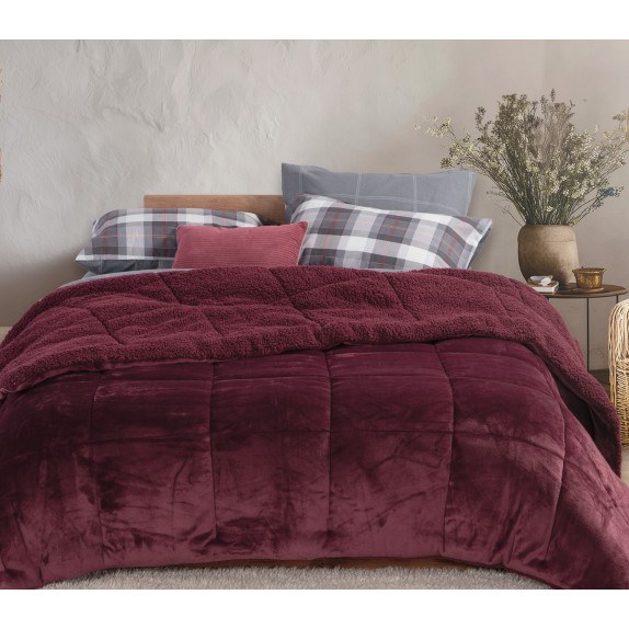 Κουβερτοπάπλωμα Μονό Nef-Nef Singular Bordo 160x220