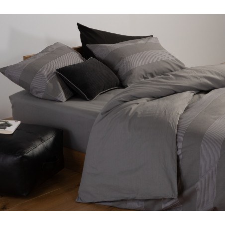 Σετ Σεντόνια Υπέρδιπλα 4 Τεμαχίων Nef-Nef Casual Stripe D.Grey 240x270