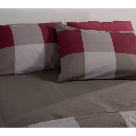 Σετ Σεντόνια Διπλά 4 Τεμαχίων Nef-Nef Casual Check Bordo 200x270