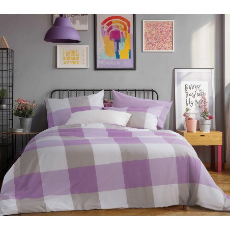 Σετ Σεντόνια Υπέρδιπλα 4 Τεμαχίων Nef-Nef Casual Check Bordo 240x270