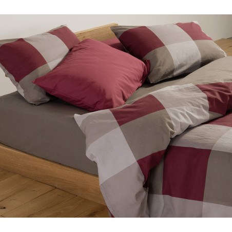 Σετ Σεντόνια Υπέρδιπλα 4 Τεμαχίων Nef-Nef Casual Check Bordo 240x270