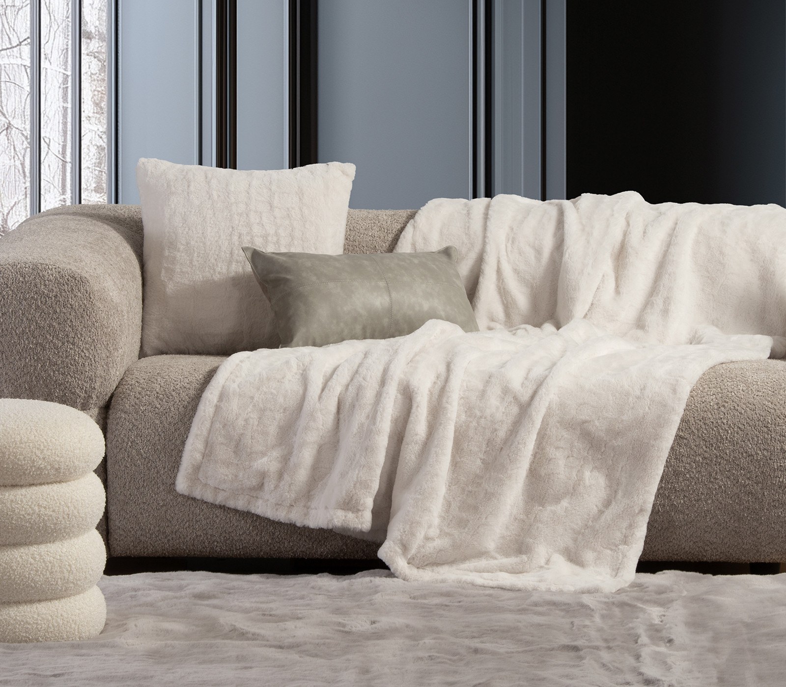 Ριχτάρι Πολυθρόνας Nef-Nef Mentor Ecru 130x180