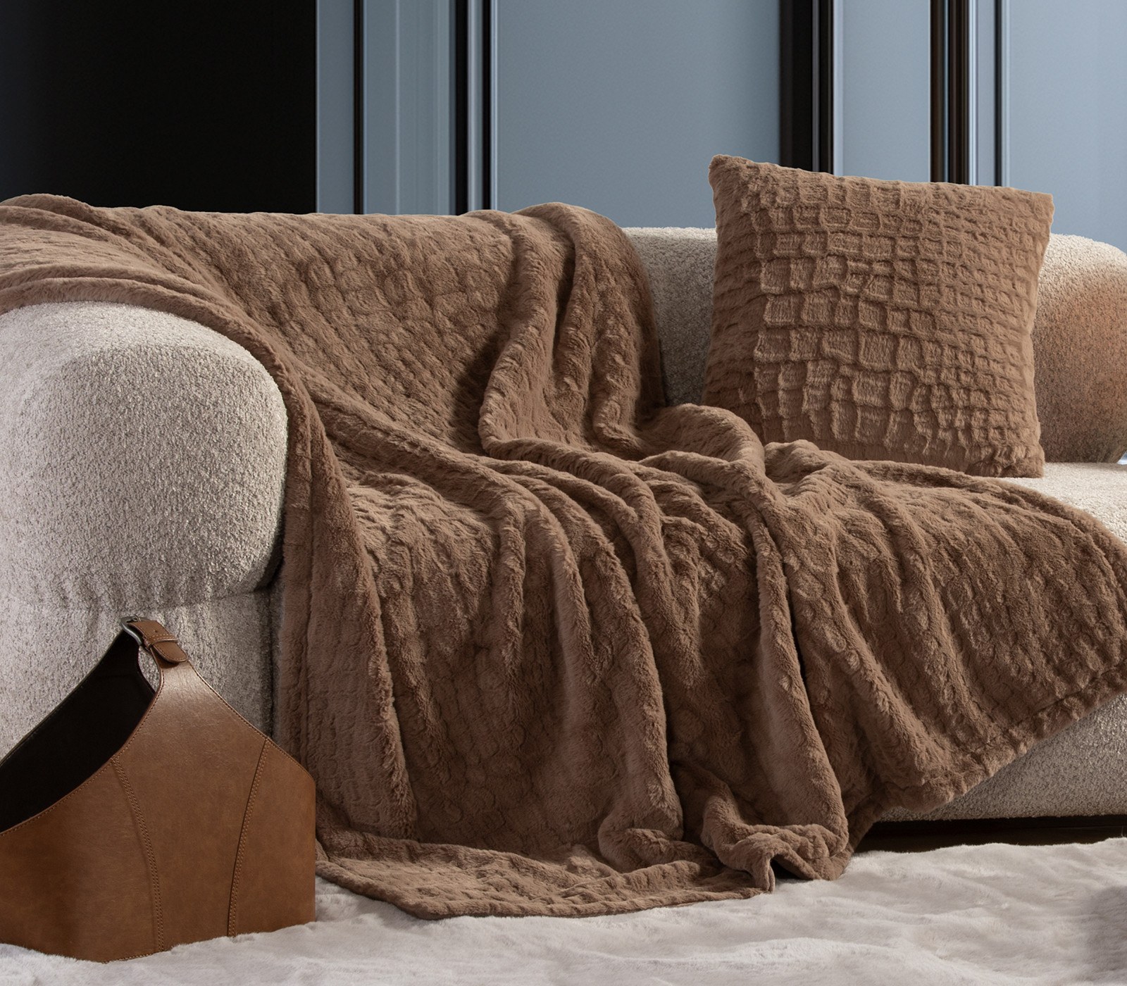 Ριχτάρι Πολυθρόνας Nef-Nef Mentor Mocca 130x180