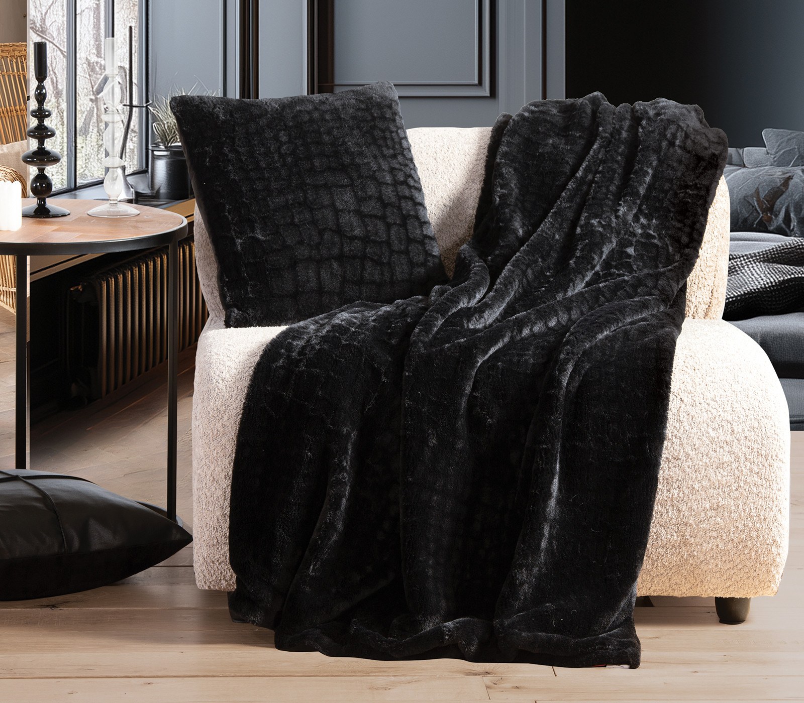 Ριχτάρι Πολυθρόνας Nef-Nef Mentor Black 130x180