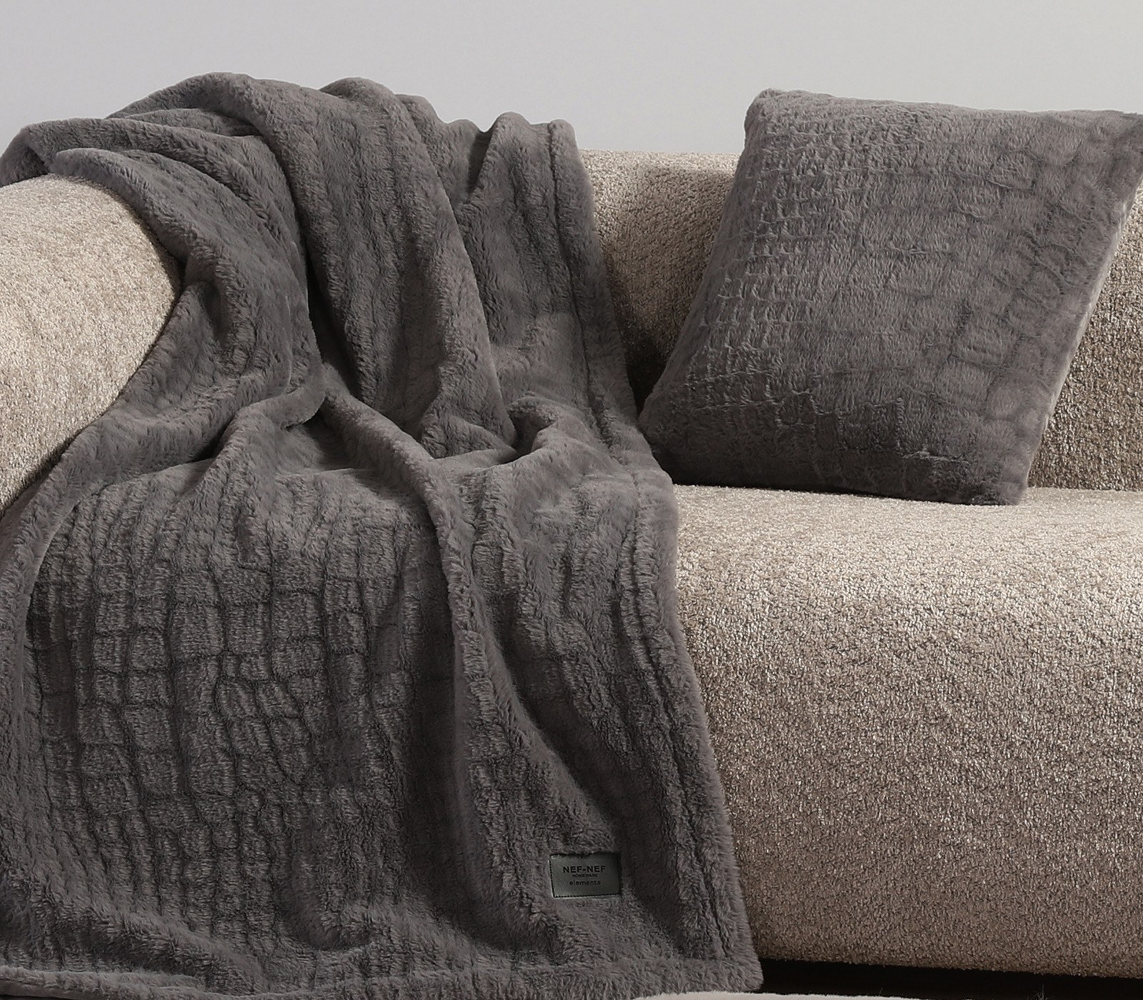 Ριχτάρι Πολυθρόνας Nef-Nef Mentor Grey 130x180