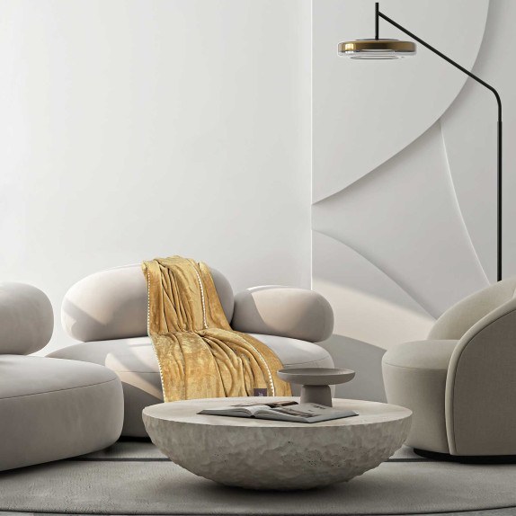 Κουβέρτα Fleece Καναπέ Greenwich Polo Club 4441 Ochre...