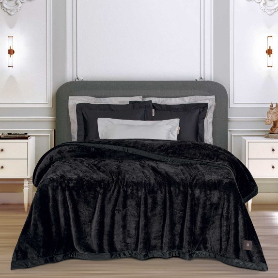 Κουβέρτα Βελουτέ King Size Greenwich Polo Club 3975 Black...