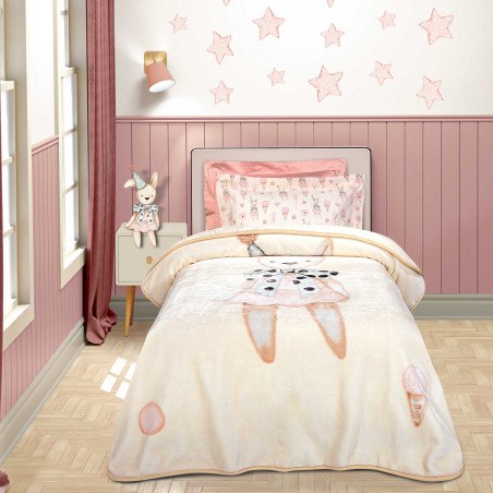 Παιδική Κουβέρτα Βελουτέ Μονή Greenwich Polo Club 8859 Cream 160x220