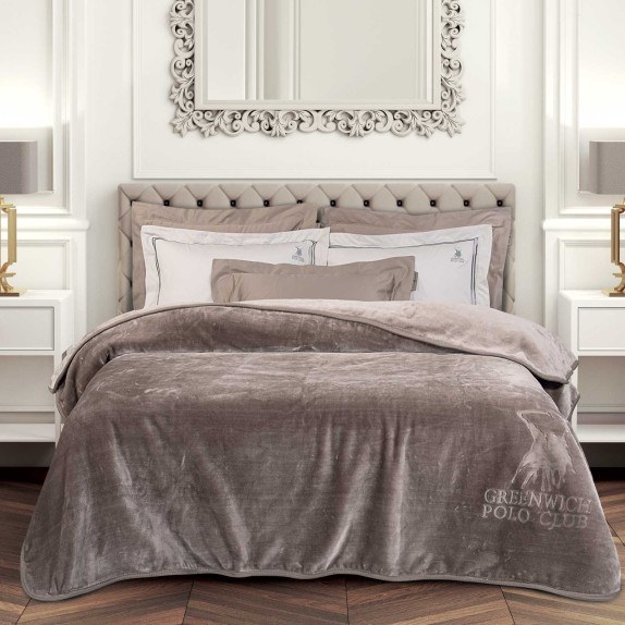 Κουβέρτα Βελουτέ Μονή Greenwich Polo Club 3497 Taupe 160x240