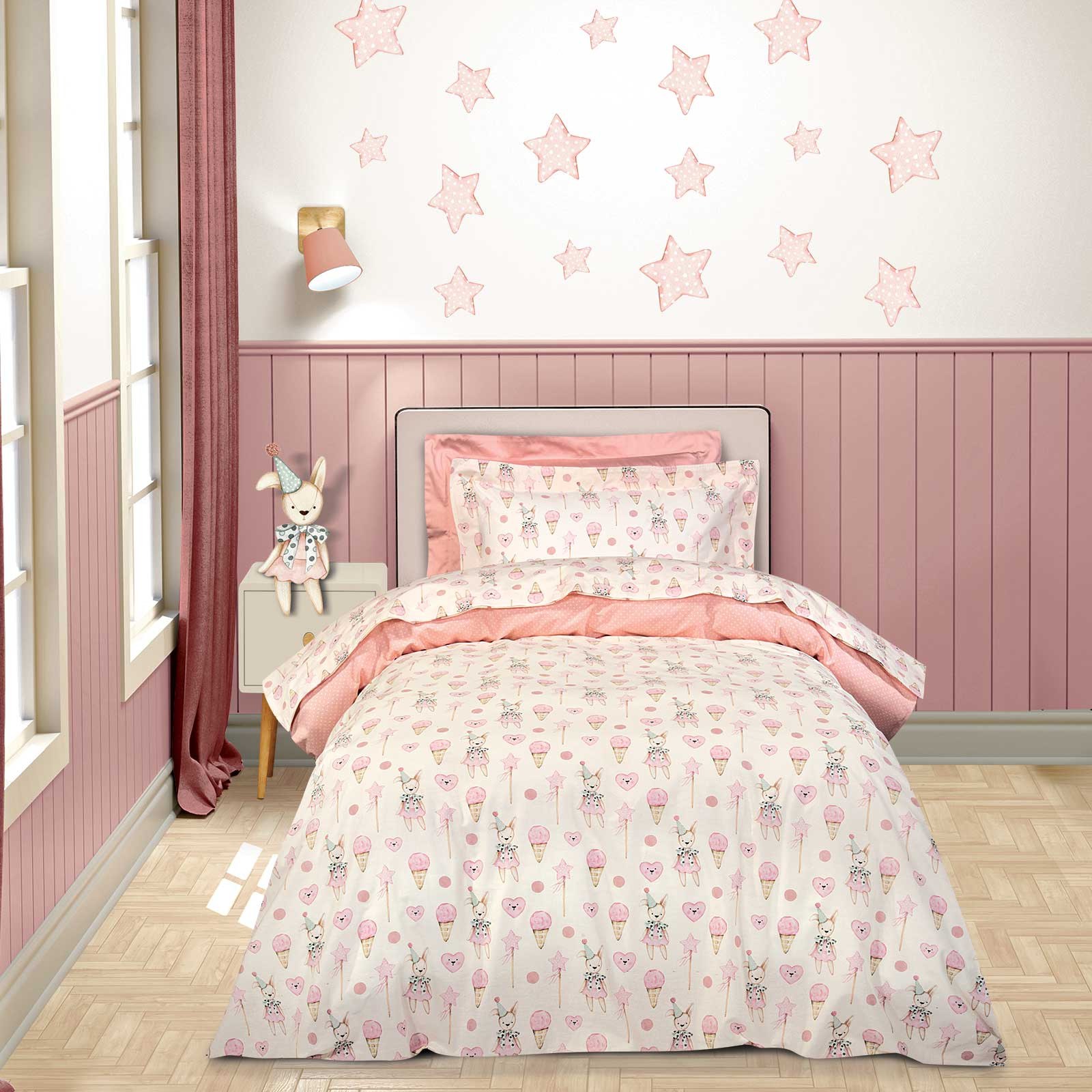 Σετ Παιδική Παπλωματοθήκη Μονή 2 Τεμαχίων Greenwich Polo Club 8859 Pink-Ivory 160x240