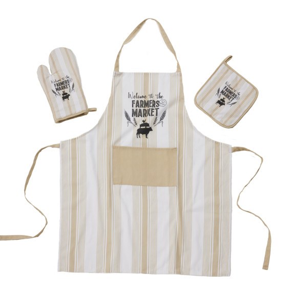 Σετ Κουζίνας 3 Τεμαχίων Das Home 0864 Ecru 68x80,18x30,20x20