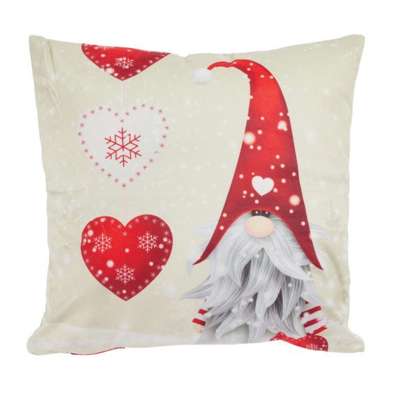 Χριστουγεννιάτικο Μαξιλάρι Das Home 0855 Ivory-Red 45x45