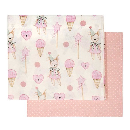 Σετ Σεντόνια Λίκνου 2 Τεμαχίων Greenwich Polo Club 8859 Pink-Ivory 70x120