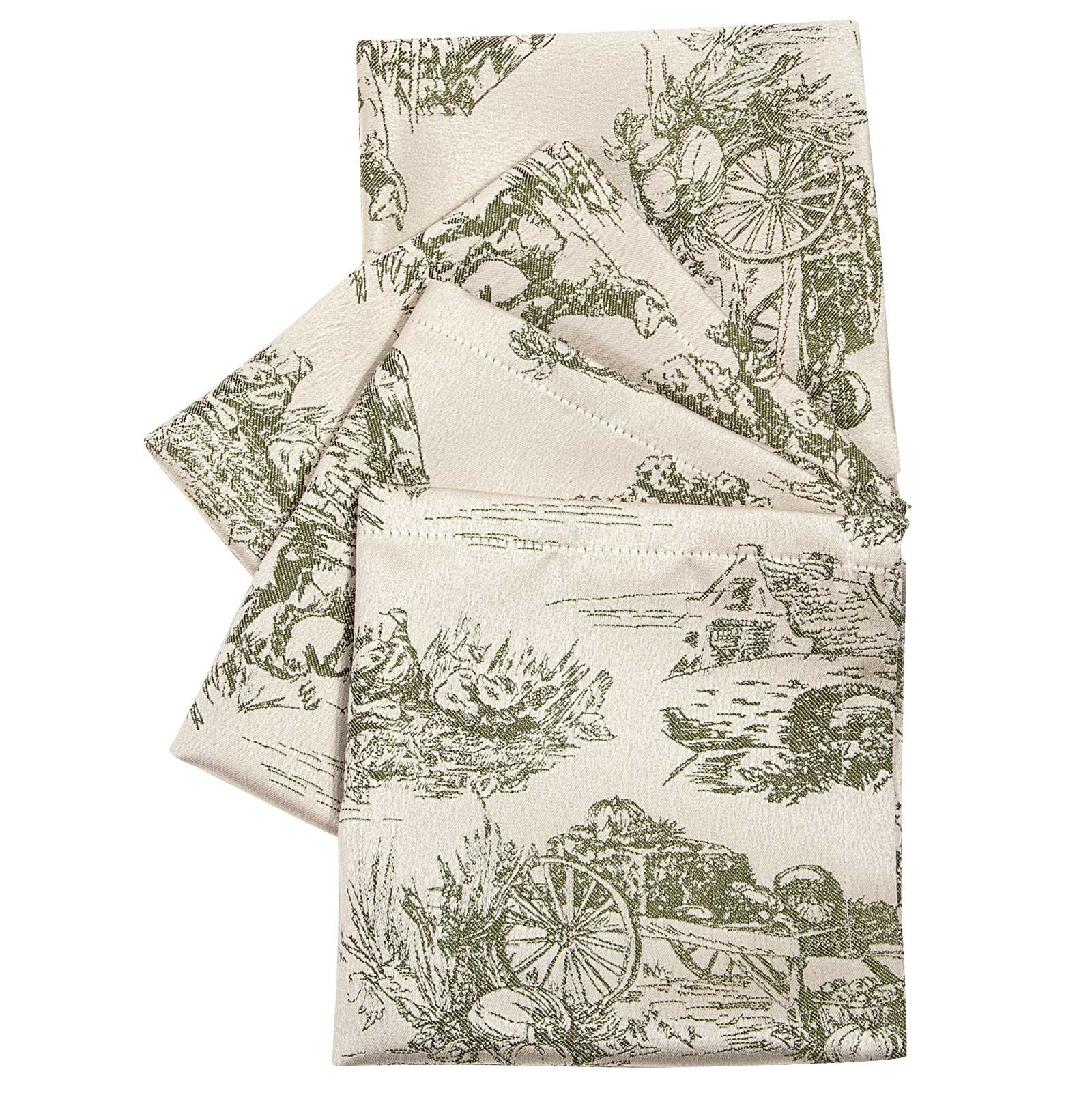 Σετ Πετσέτες Φαγητού 4 Τεμαχίων Greenwich Polo Club 3015 Olive-Ecru 40x40