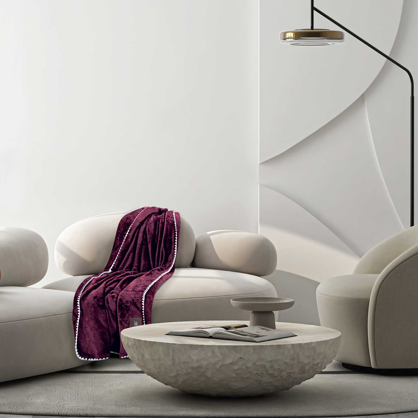 Κουβέρτα Fleece Καναπέ Greenwich Polo Club 4440 Bordeaux 130x170