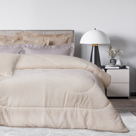 Κουβερτοπάπλωμα Υπέρδιπλο με Γούνα Sherpa Das Home 1366 Ecru 220x240
