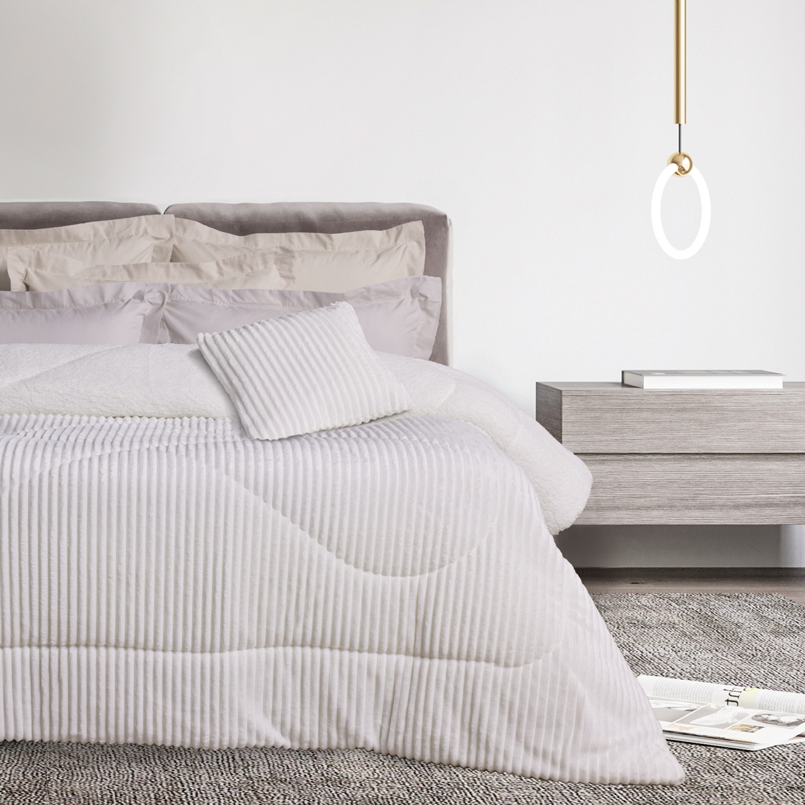 Das Home - ΣΗΜΑΝΤΙΚΟ: Σε περίπτωση διαφοράς τιμής από το κατάστημα ισχύει παντα και μόνο η τιμή του καταστήματος Κουβερτοπάπλωμα Υπέρδιπλο με Γούνα Sherpa Das Home 1364