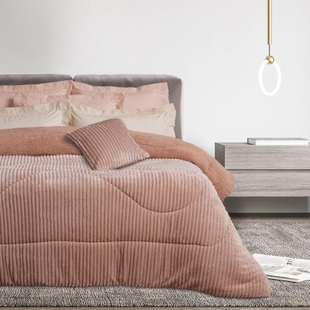 Κουβερτοπάπλωμα Μονό με Γούνα Sherpa Das Home 1363 Nude 160x220