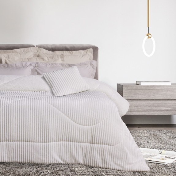 Κουβερτοπάπλωμα Μονό με Γούνα Sherpa Das Home 1364 White...