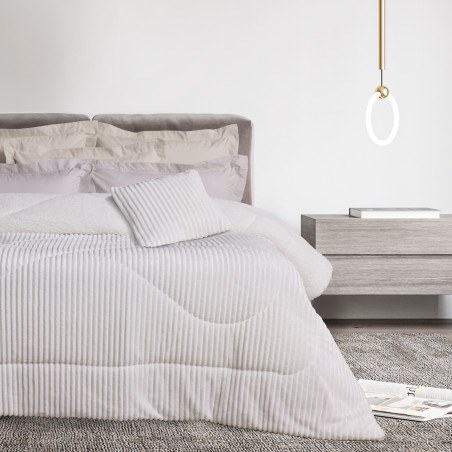 Κουβερτοπάπλωμα Μονό με Γούνα Sherpa Das Home 1364 White 160x220