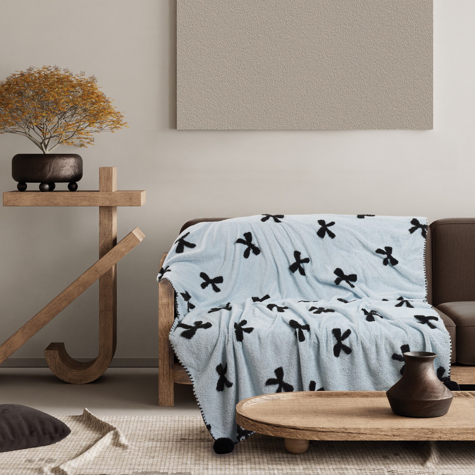 Κουβέρτα Fleece Καναπέ Das Home 1380 Light Blue 130x170