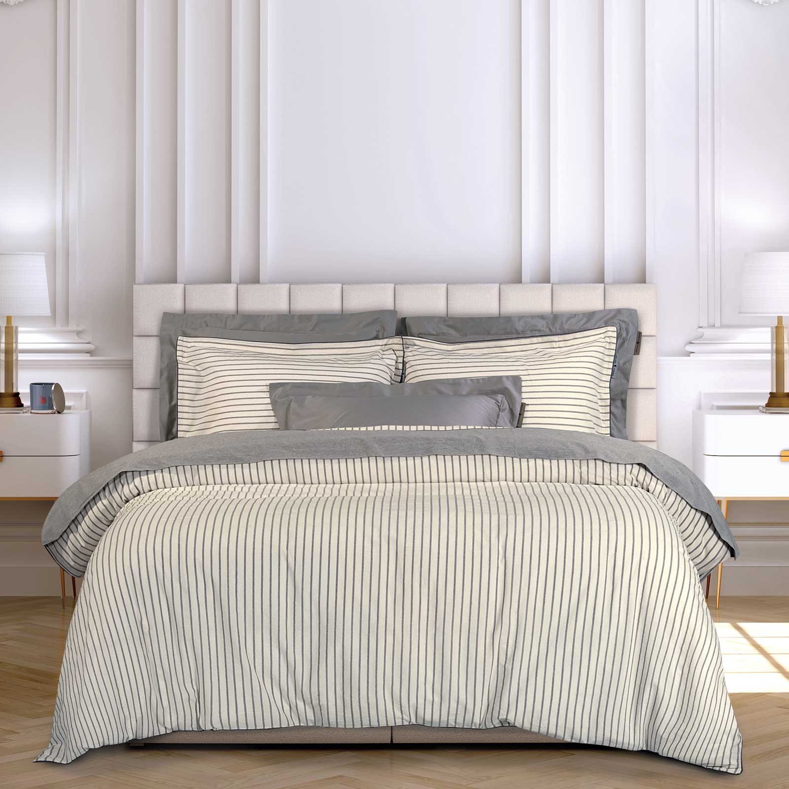 Σετ Σεντόνια King Size 4 Τεμαχίων Greenwich Polo Club 2296 Grey-White 250x270