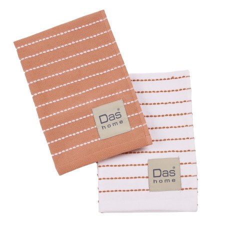 Σετ Ποτηρόπανα 2 Τεμαχίων Das Home 0826 Teracotta-White 30x50