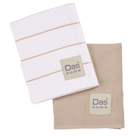 Σετ Ποτηρόπανα 2 Τεμαχίων Das Home 0830 White-Taupe 30x50