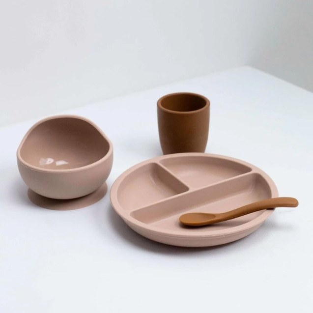 Σετ Φαγητού Σιλικόνης 4 τεμ. Εκρού Trois Kilos...