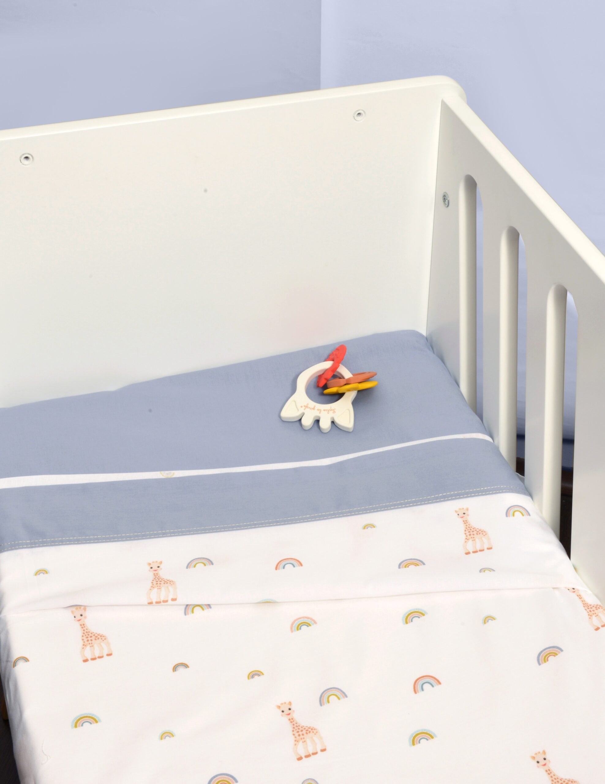 Σεντόνια Λίκνου Σετ 2τ -75x110-100% Βαμβάκι Design 501 Sophie La Girafe