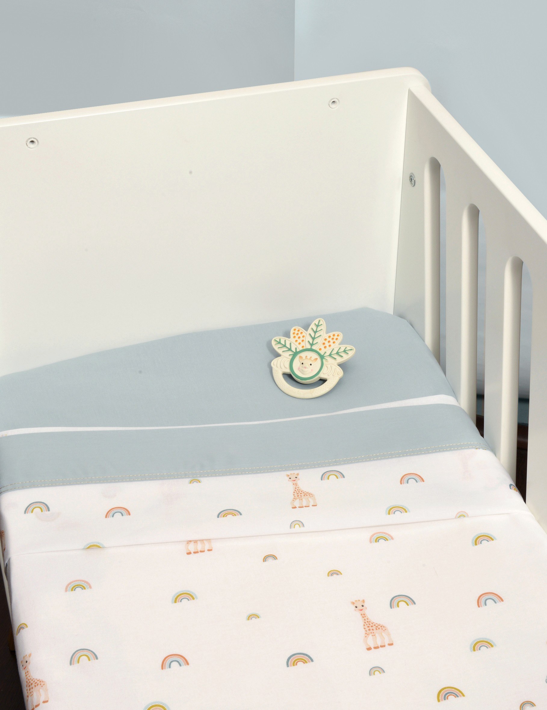 Σεντόνια Λίκνου Σετ 2τ -75x110-100% Βαμβάκι Design 503 Sophie La Girafe