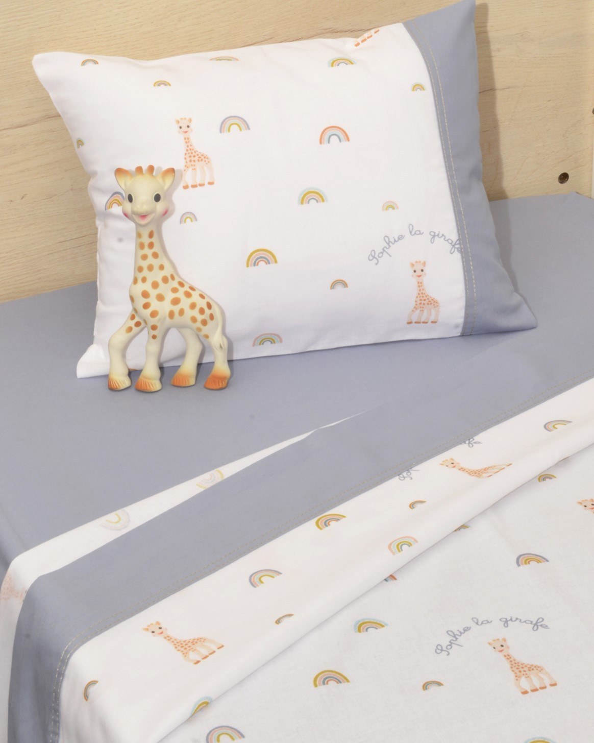Σεντόνια κούνιας 3 τεμ 110x170 100% βαμβάκι κατωσέντονο με λάστιχο Design 501 Sophie La Girafe