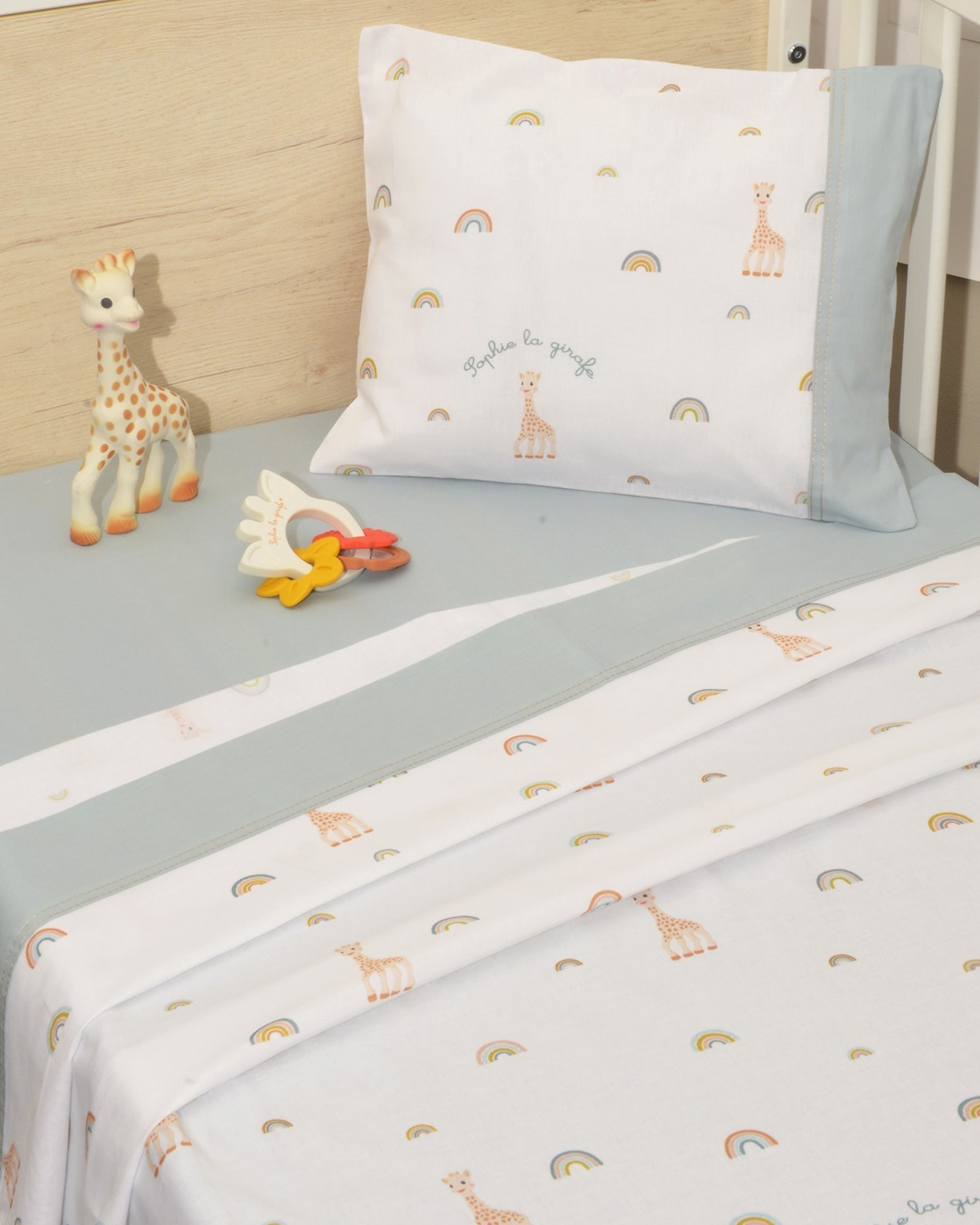 Σεντόνια κούνιας 3 τεμ 110x170 100% βαμβάκι κατωσέντονο με λάστιχο Design 503 Sophie La Girafe