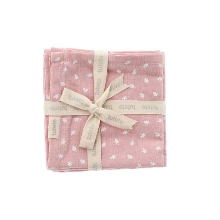 Σετ 2 Πάνες Μουσελίνας Leaves Ροζ Tutete