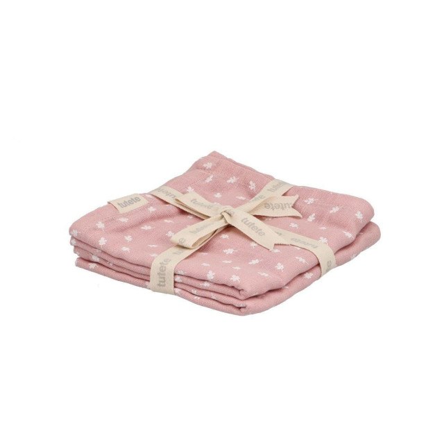 Σετ 2 Πάνες Μουσελίνας Leaves Ροζ Tutete