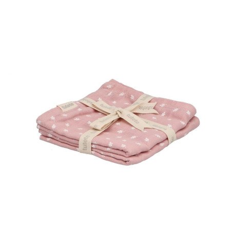 Σετ 2 Πάνες Μουσελίνας Leaves Ροζ Tutete