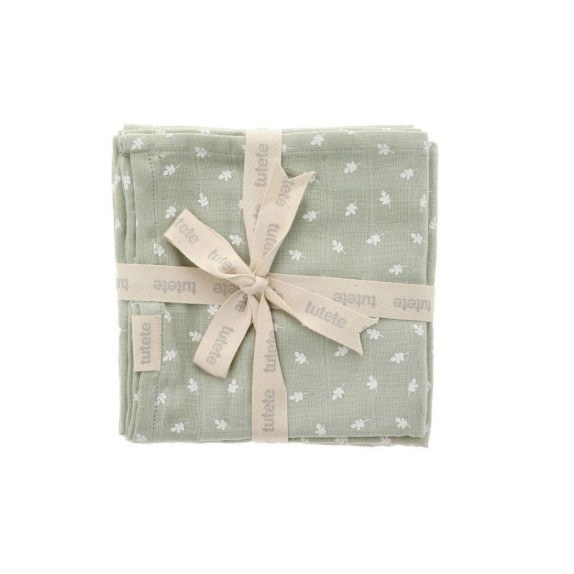 Σετ 2 Πανες Μουσελίνας Leaves Πράσινο Tutete