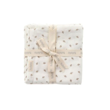 Σετ 2 Πάνες Μουσελίνας Leaves Άσπρο Tutete