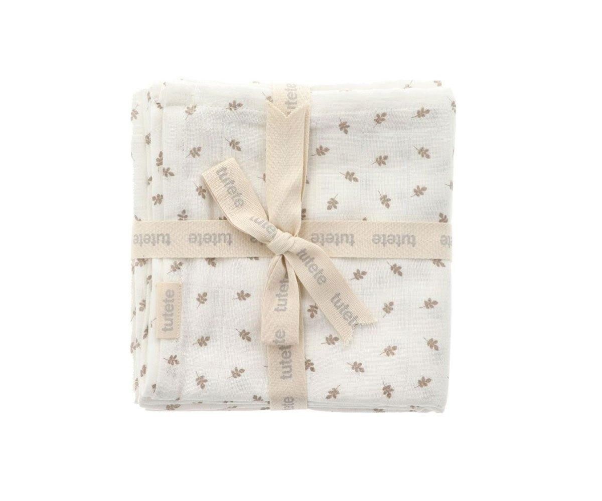 Σετ 2 Πάνες Μουσελίνας Leaves Άσπρο Tutete