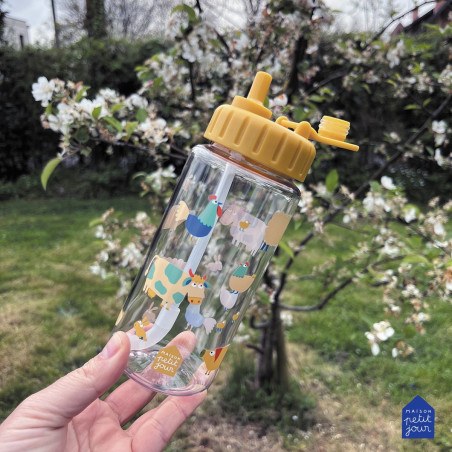 Διάφανο Παγούρι με Αποσπώμενο Καλαμάκι 350ml Farm - Petit Jour Paris