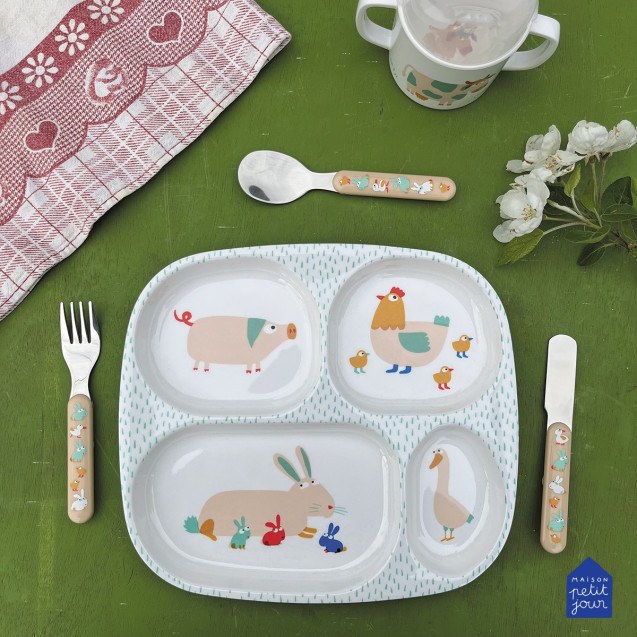 Δίσκος Ρηχός με 4 Χωρίσματα 21x24 Farm - Petit...