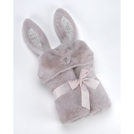 Κουβέρτα MORA POMPON RABBIT Σάπιο Μήλο 75Χ95cm