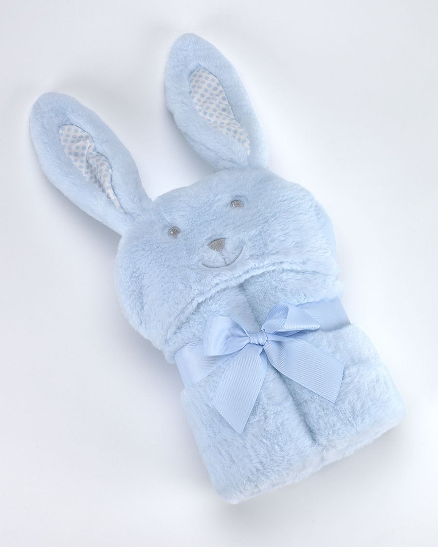 MORA SPAIN Κουβέρτα ΜORA POMPON RABBIT ΓΑΛΑΖΙΟ 75Χ95 cm