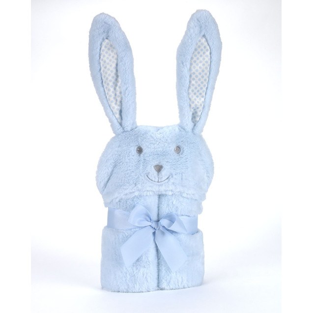 Κουβέρτα ΜORA POMPON RABBIT ΓΑΛΑΖΙΟ 75Χ95 cm